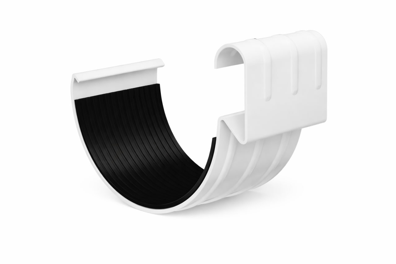 Соединитель желоба D125 GS высокопрочный полиэстер двусторонний RAL9010