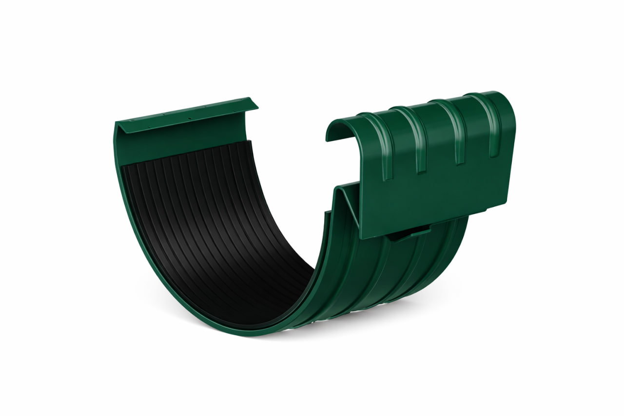 Соединитель желоба D150 Plastizol двухсторонний RAL6005