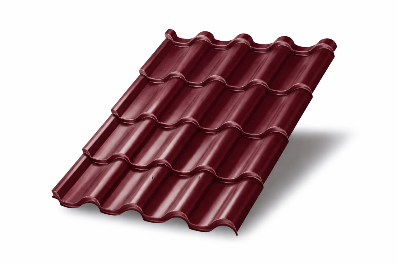 Металлочерепица Монтерроса XL RAL3005 Norman 0.5
