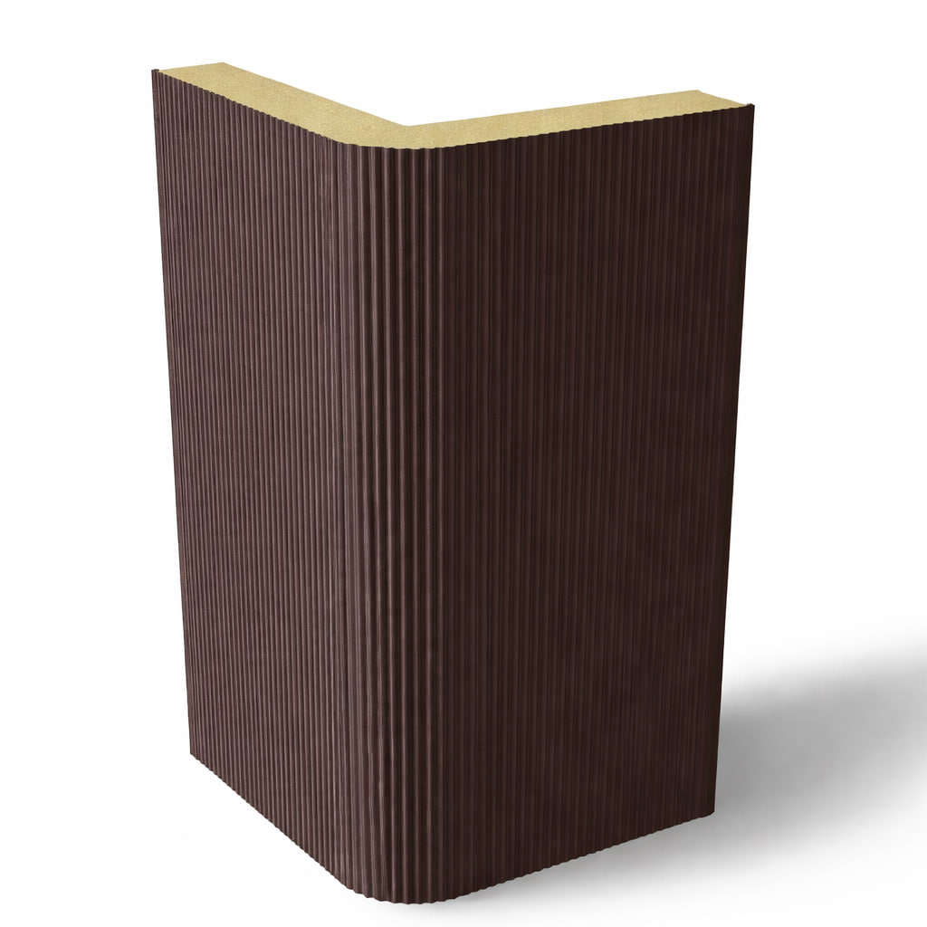 Угловая PIR-панель 100 мм RAL8017 — фото